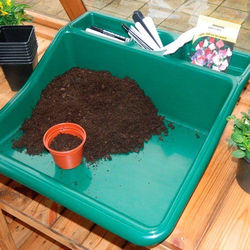 Arbejdsbakke med hylde. Sort. - Blomsterverden